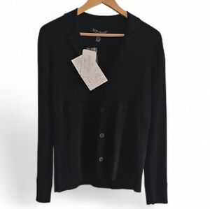 Dialogue Euro Crepe Black Cardigan Blazer Women’s Small NWT Travel Business Wear